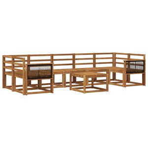 vidaXL Utend&oslash;rs sofa-sett 6 pcs Naturlig Solid akasietre