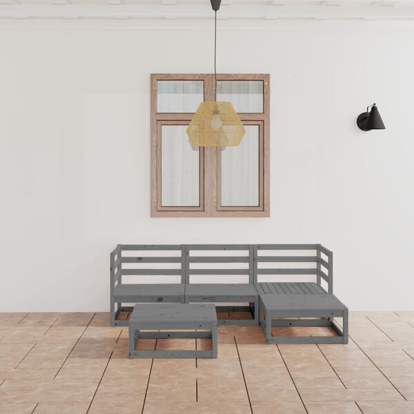 vidaXL Hagesofagruppe 5 deler heltre furu gr&aring;