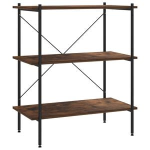 vidaXL Hylle med 3 etasjer svart og naturell 80x40x92 cm