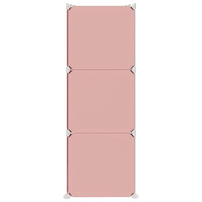 vidaXL Oppbevaringshylle med 6 kuber rosa PP