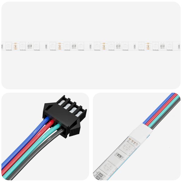 vidaXL LED Stripe 4 pcs Svart og gjennomsiktig 95 x 0,8 x 0,3 cm