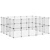 vidaXL Dyrebur 36 paneler med d&oslash;r svart 35x35 cm st&aring;l