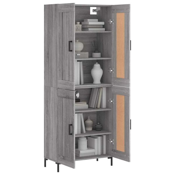 vidaXL Highboard gr&aring; sonoma 69,5x34x180 cm konstruert tre
