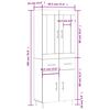 vidaXL Highboard sonoma eik 69,5x34x180 cm konstruert tre