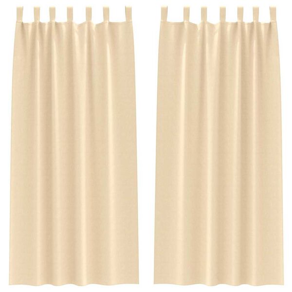 vidaXL M&oslash;rkleggende Gardiner med Ringer 2 pcs Krem 225 x 140 cm