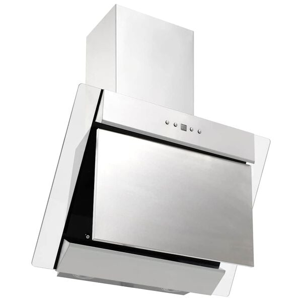 vidaXL Vegghengt kj&oslash;kkenvifte 60 cm rustfritt st&aring;l og herdet glass