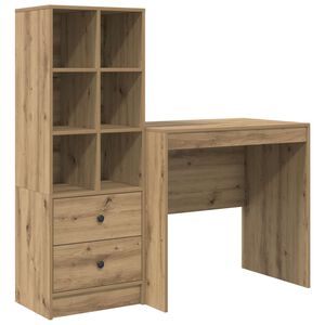 vidaXL Skrivebord Artisan Eik 125,5 x 50 x 127 cm 2 stk.