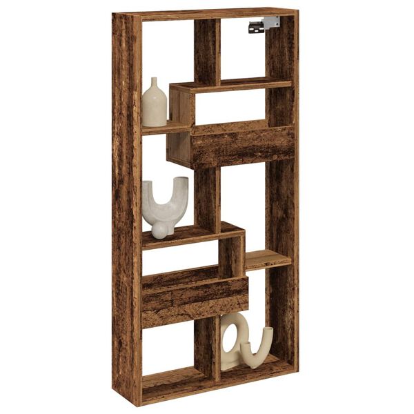 vidaXL Veggskap gammelt tre 50x15x100 cm konstruert tre