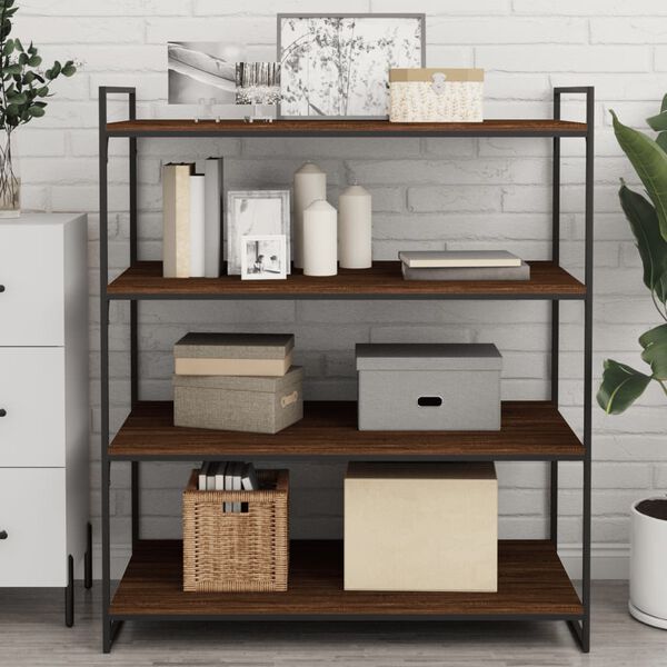 vidaXL Vegghyller 4 stk brun eik 100x50x1,5 cm konstruert tre