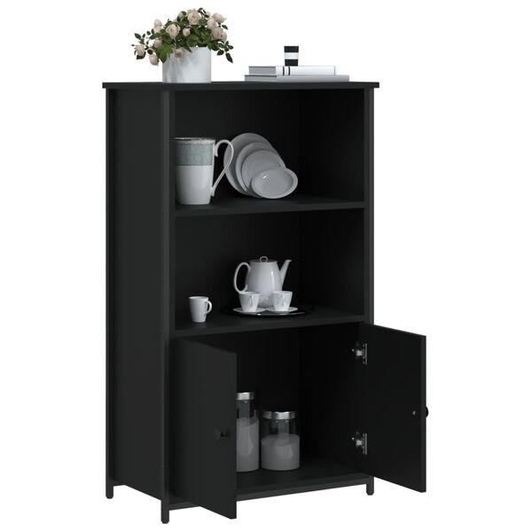 vidaXL Highboard svart 62x32x103,5 cm konstruert tre