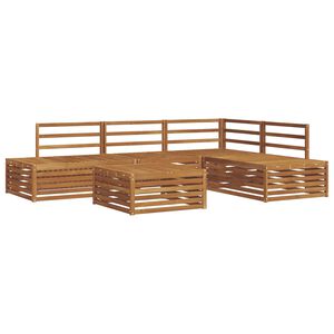 vidaXL Utend&oslash;rs sofa-sett 5 Stk Naturlig Solid akasietre