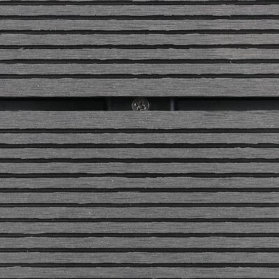 vidaXL Utendørs dusjbrett WPC rustfritt stål 110x62 cm grå