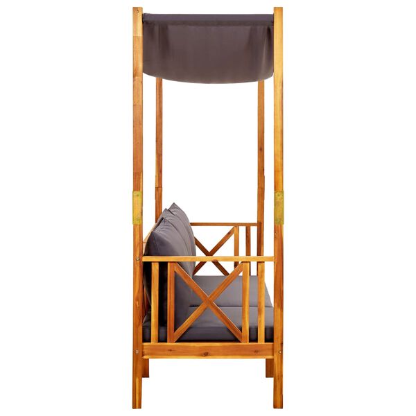 vidaXL Hagebenk med kalesje og fotskamler heltre akasie