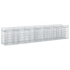 vidaXL Gabion hevet seng 2 stk. 300 x 50 x 60 cm Galvanisert st&aring;l S&oslash;lv