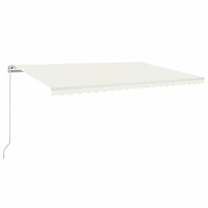 vidaXL Manuell uttrekkbar markise 500x300 cm kremhvit