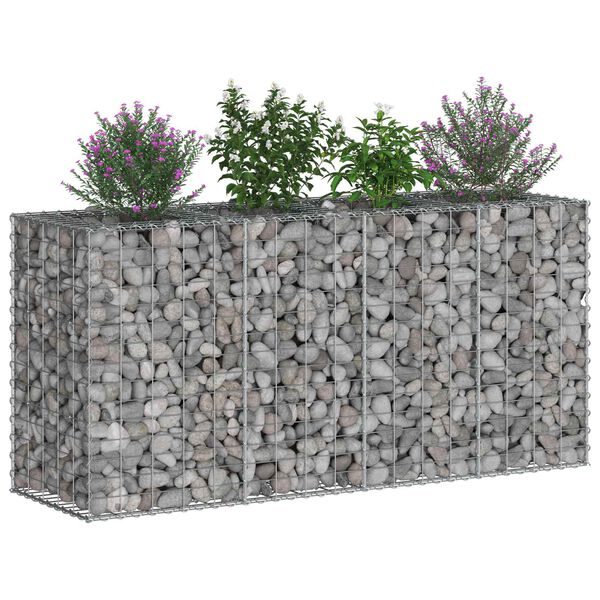 vidaXL Gabion hevet seng s&oslash;lv 170 x 50 x 80 cm Galvanisert St&aring;l