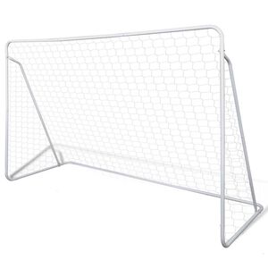 Fotballm&aring;lsett med stolper og nett 240x90x150 cm h&oslash;ykvalitets