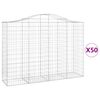 vidaXL Gabionkurver buede 50 stk 200x50x140/160 cm galvanisert jern