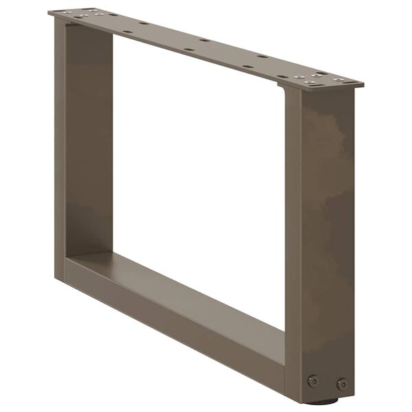 vidaXL Salongbordben U-formet 2 stk naturst&aring;l 60 x (30-31) cm st&aring;l