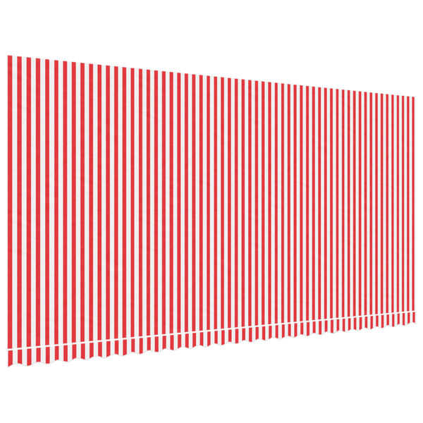 vidaXL Erstatningsduk for markise rød og hvit stripe 6x3 m