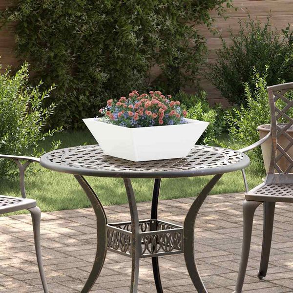 vidaXL Hageblomsterpotte 5 pcs Hvit 40 x 40 x 15 cm Kaldvalsest&aring;l