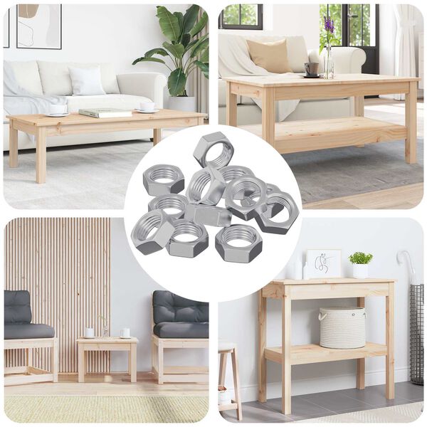 vidaXL Sekskantmutter 12 pcs s&oslash;lv M6 Metall