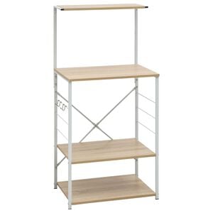 vidaXL Hylle til mikrob&oslash;lgeovn hvit eik 60x39,6x123 cm konstruert tre