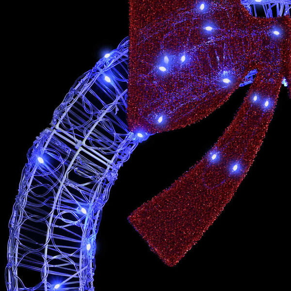 vidaXL Krans med 60 LED Blå 75 cm Akryl