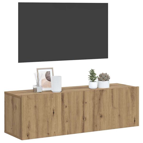 vidaXL Vegghengt TV-benk artisan eik 80x30x30 cm konstruert tre