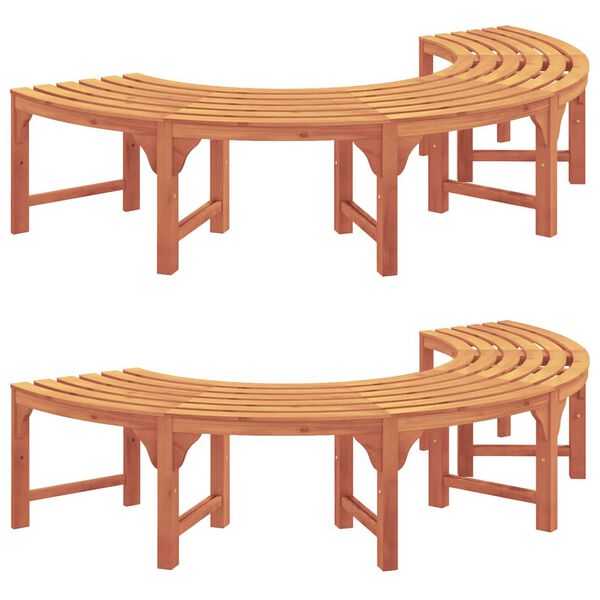 vidaXL Trebens 2 pcs Brun 160 x 160 x 45 cm Massivt eukalyptustre