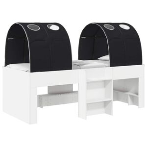 vidaXL Seng med tunnel 4 pcs Hvit og svart Konstruert tre