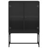 vidaXL Sideskap med glassd&oslash;rer svart 69x37x100 cm