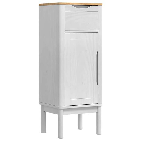 vidaXL Baderomsskap med skuff FLORO Hvit 35 x 30 x 90 cm Massiv furu