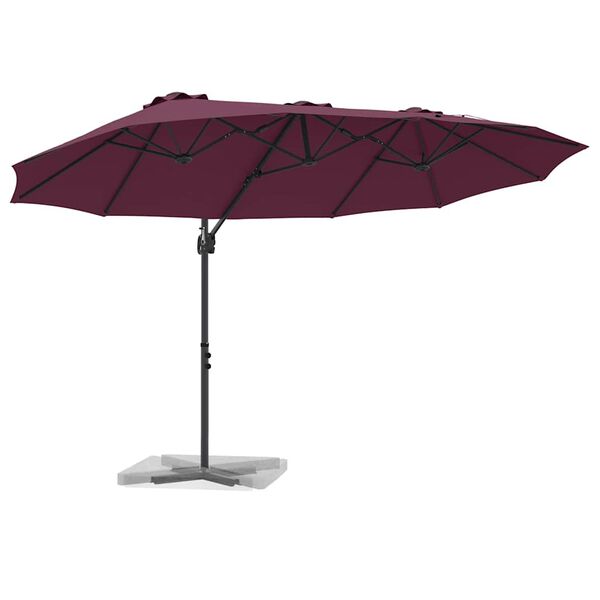 vidaXL Parasoll Bordeaux R&oslash;d 372 x 198 x 243 cm Polyester og aluminium