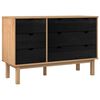 vidaXL Skuffeskap med skuff OTTA Svart 111 x 43 x 73,5 cm Heltre furu