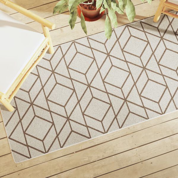 vidaXL Inne- og uteteppe kort luv flerfarget 80x300 cm sklisikkert