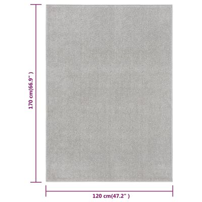 vidaXL Teppe med kort luv 120x170 cm lysegrå