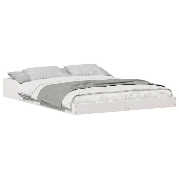 vidaXL Sengestamme Hvit 120 x 190 cm Massiv furu