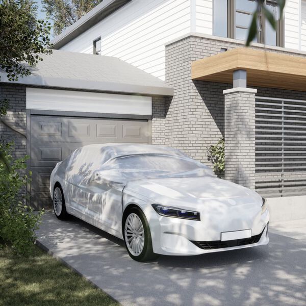 vidaXL Halvt biltrekk med kroker Silver L