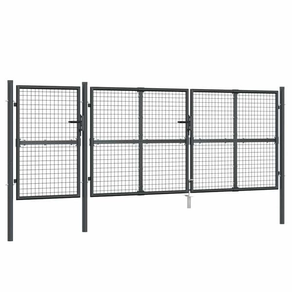 vidaXL Hageport i netting antrasitt 400x125 cm galvanisert st&aring;l