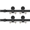 vidaXL Utstyr for skyved&oslash;r 2 stk 183 cm st&aring;l svart