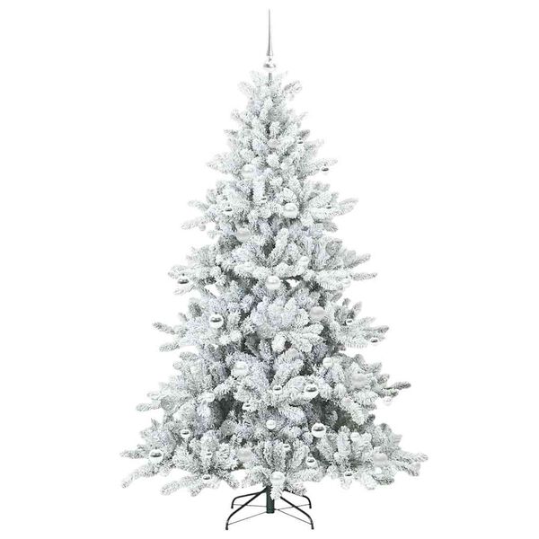 vidaXL Kunstig sammensatt juletre med 300 LED Hvit 180 cm PVC