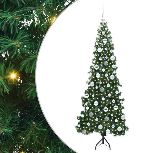 vidaXL Hj&oslash;rne Kunstig Jul Tre med 300 LED gr&oslash;nn 180 cm PVC og metall