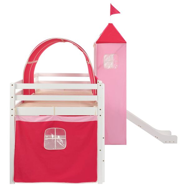 vidaXL Barneseng med sklie og stige furu 208x230 cm