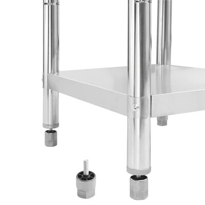 vidaXL Arbeidsbord for kjøkken 60x60x85 cm rustfritt stål