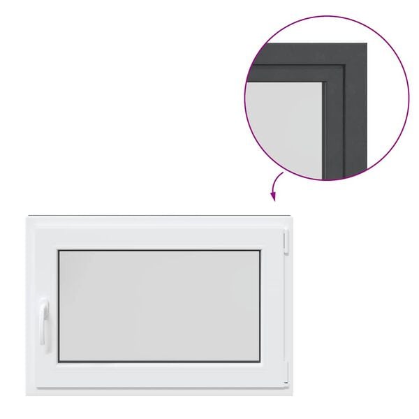 vidaXL Kjellervindu "RISOR" 90x50 cm vipp-og-sving DIN h&oslash;yre antrasitt