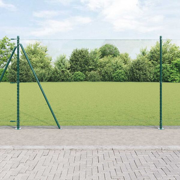 vidaXL Gjerdep&aring;le gr&oslash;nn 25 x 1,6 m (13 mm nett) St&aring;l og PVC