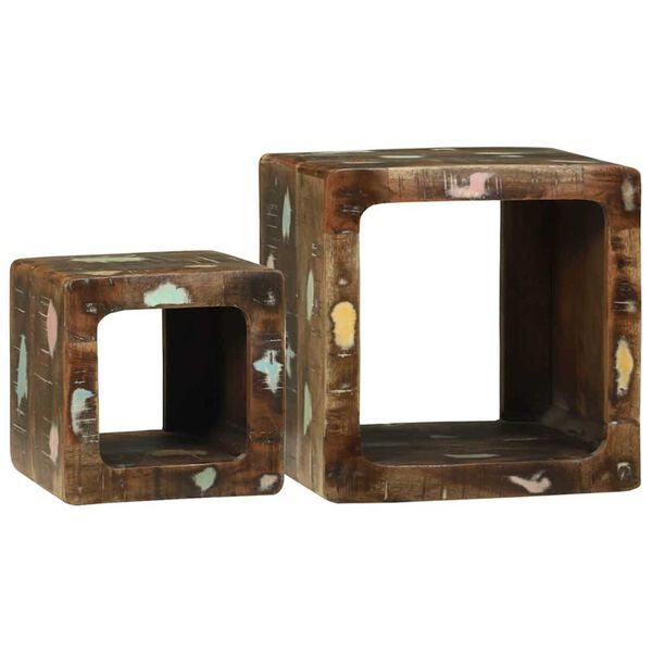 vidaXL TV Enheter 2 pcs Flerfarget 36 x 30 x 36 cm Massiv Reclaim Tre