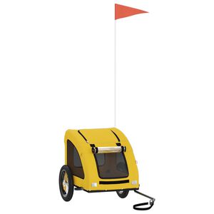 vidaXL Kj&aelig;ledyrsykkelhenger gul oxfordstoff og jern