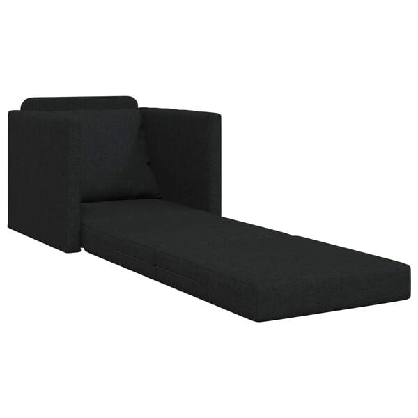 vidaXL Sammenleggbar Sofa seng 61cm Svart stoff